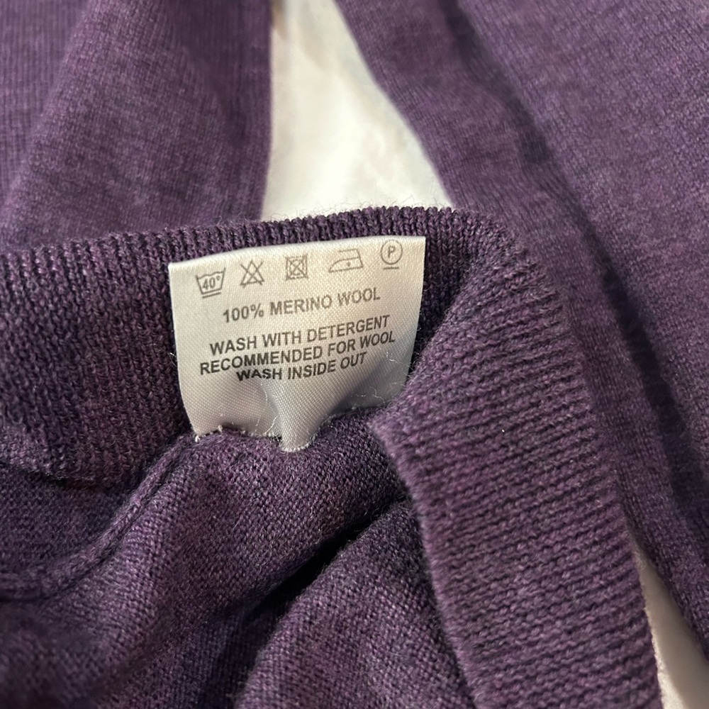BARBOUR Merino‎ Wool Turtleneck Sweater Wineberry Purple S - Picture 6 of 10